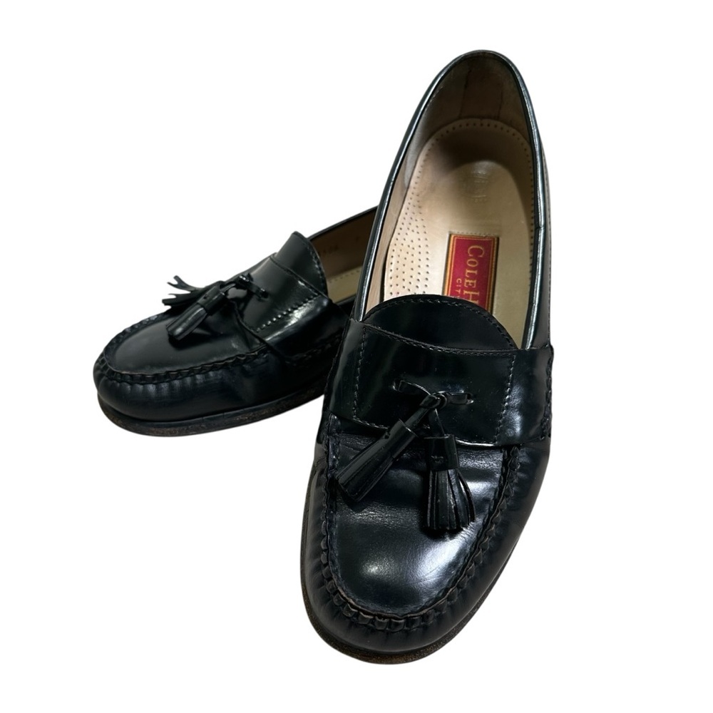 Cole Haan Men’s Size 9 Black Leather City Pinch Tassel Slip-on Loafer